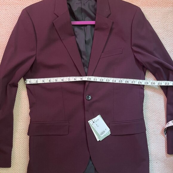 NWT H&M Skinny Fit Single-Breasted Jacket Burgundy 38R - Picture 5 of 10